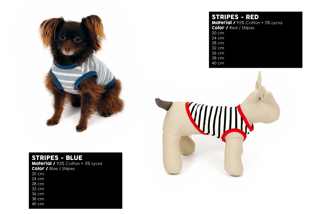 T-shirt dress summer 2017 stripes red blue dog
