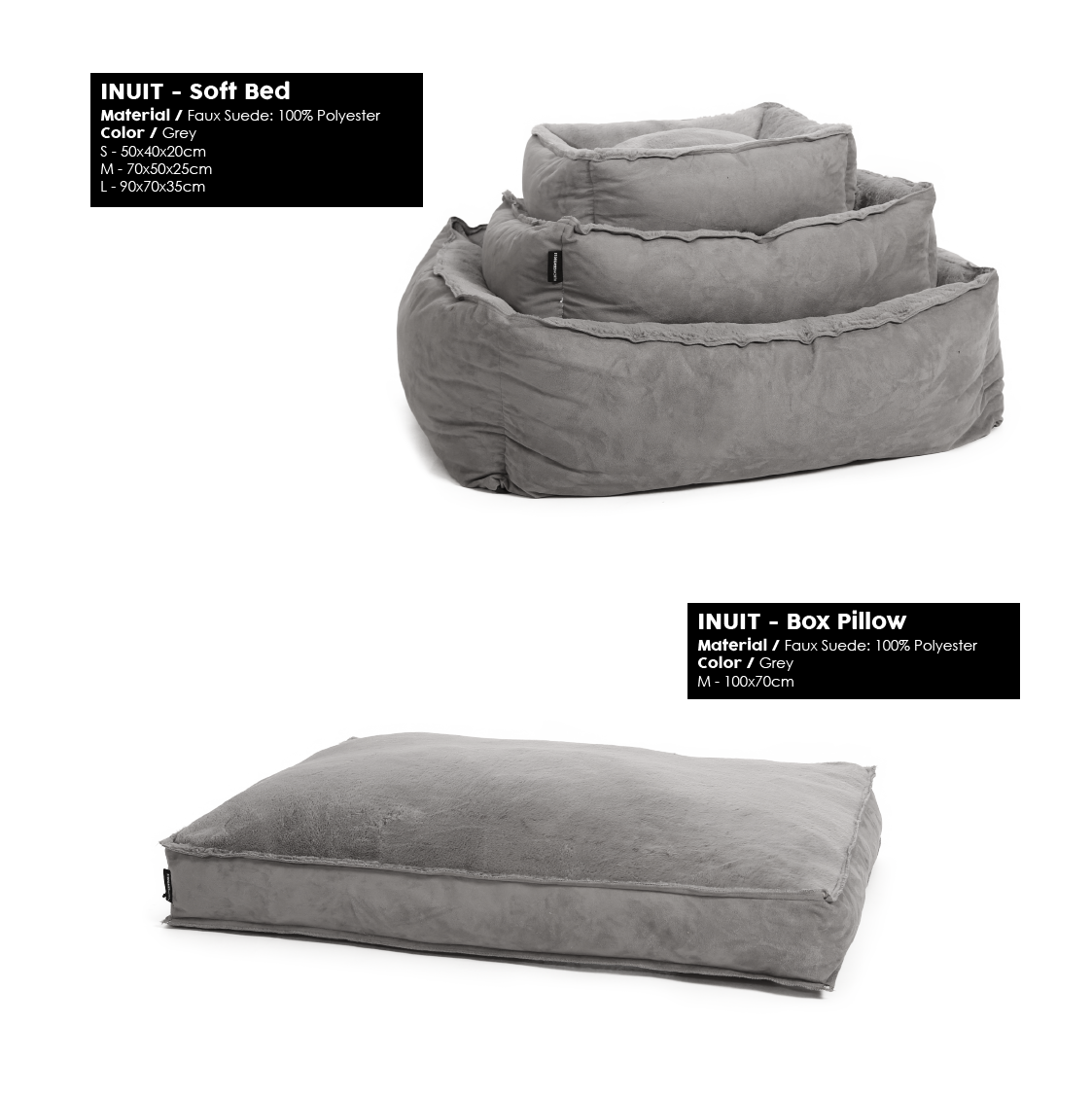 51 Degrees North Inuit Grey Softbed Boxpillow